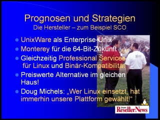 Beispielfolie: Linux rundet den Unix-Markt ab.